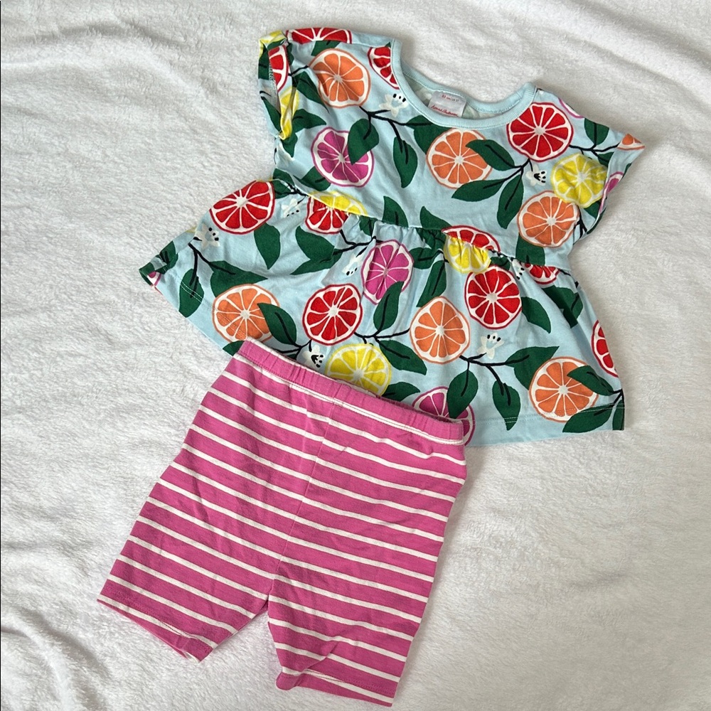 Hanna Andersson Citrus Top and Short Set
